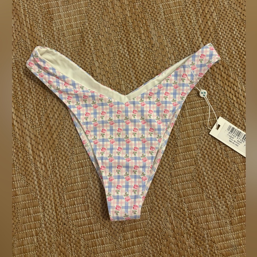 NWT FRANKIES BIKINIS ENZO CHEEKY BOTTOM - ROSE PICNIC - S